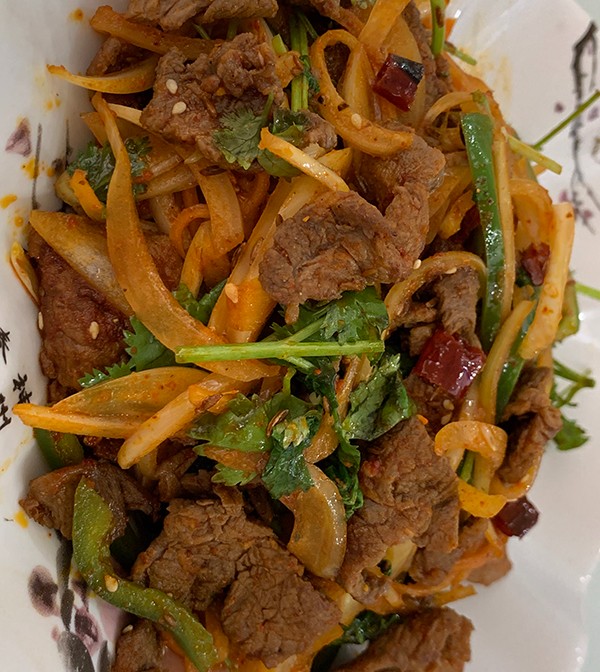 孜然羊肉, 牛肉